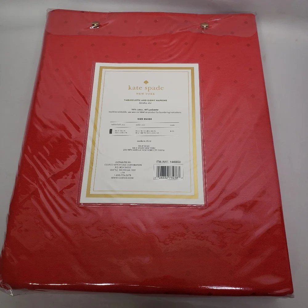Kate Spade Chriatmas Holiday Red Tablecloth Napkin Set2